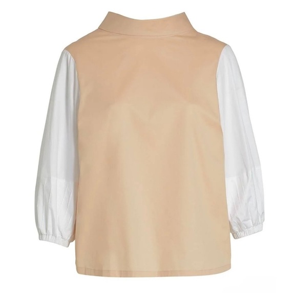 Harshman | Quiet Luxury Corp Core Perry Fold-over Neck Tunic Beige | S - Picture 3 of 16